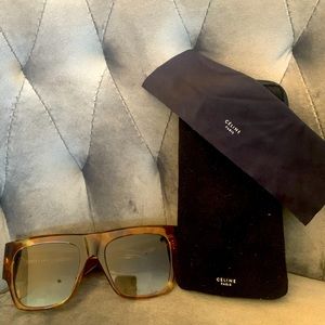 Celine Chunky Rectangle Acetate Sunglasses